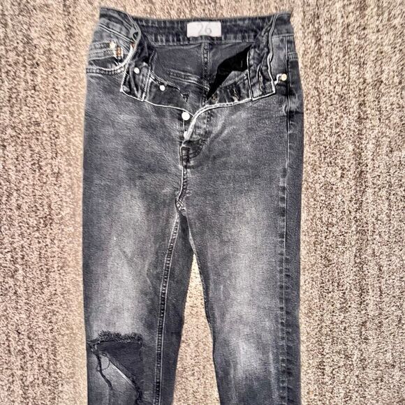 We The Free Free People Black Washed Denim Jeans Size 26 - Picture 5 of 9